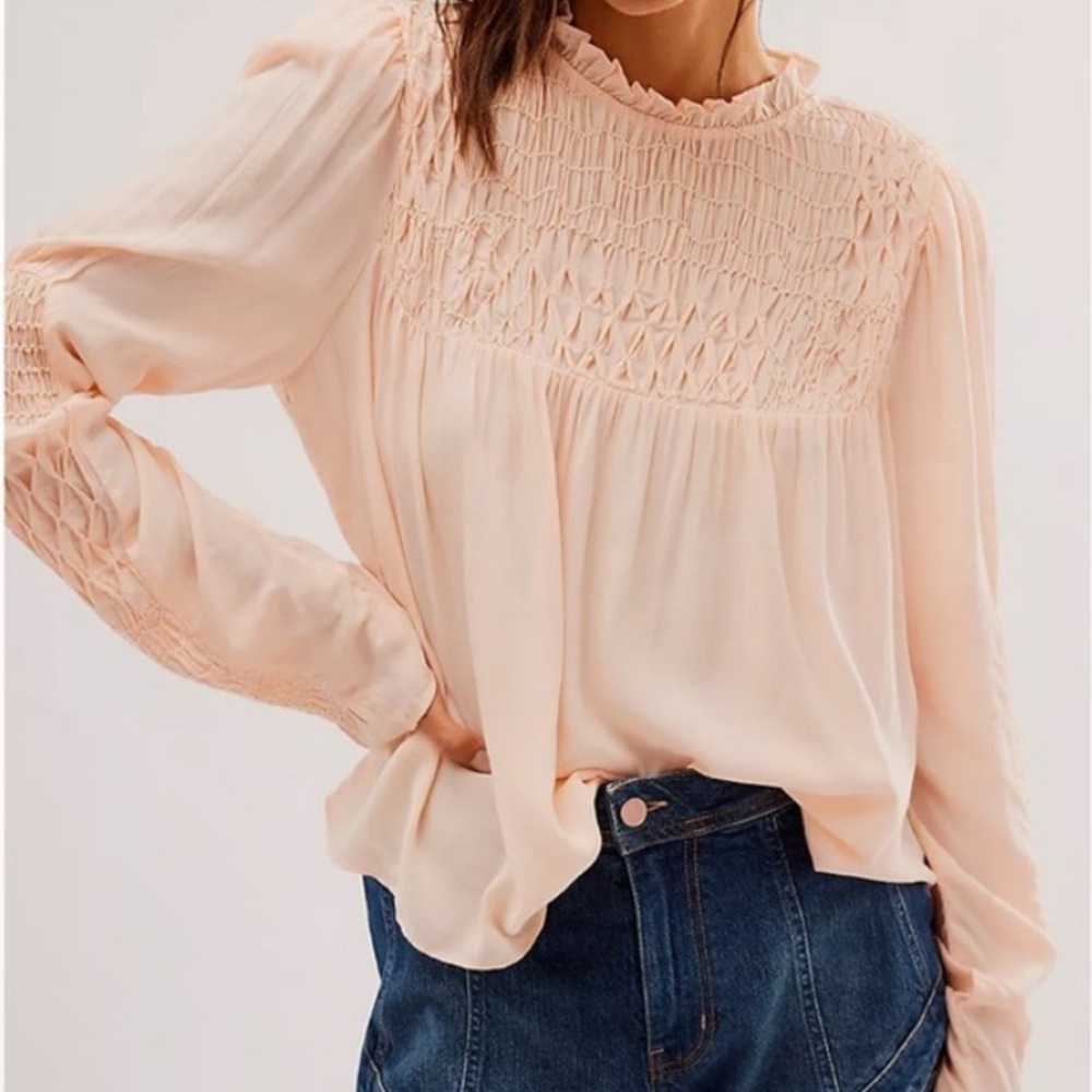 Free People smocked in time top
